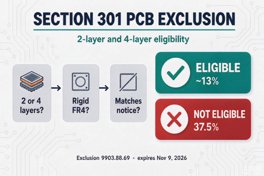 section 301 pcb exclusion eligibility 2 layer 4 layer