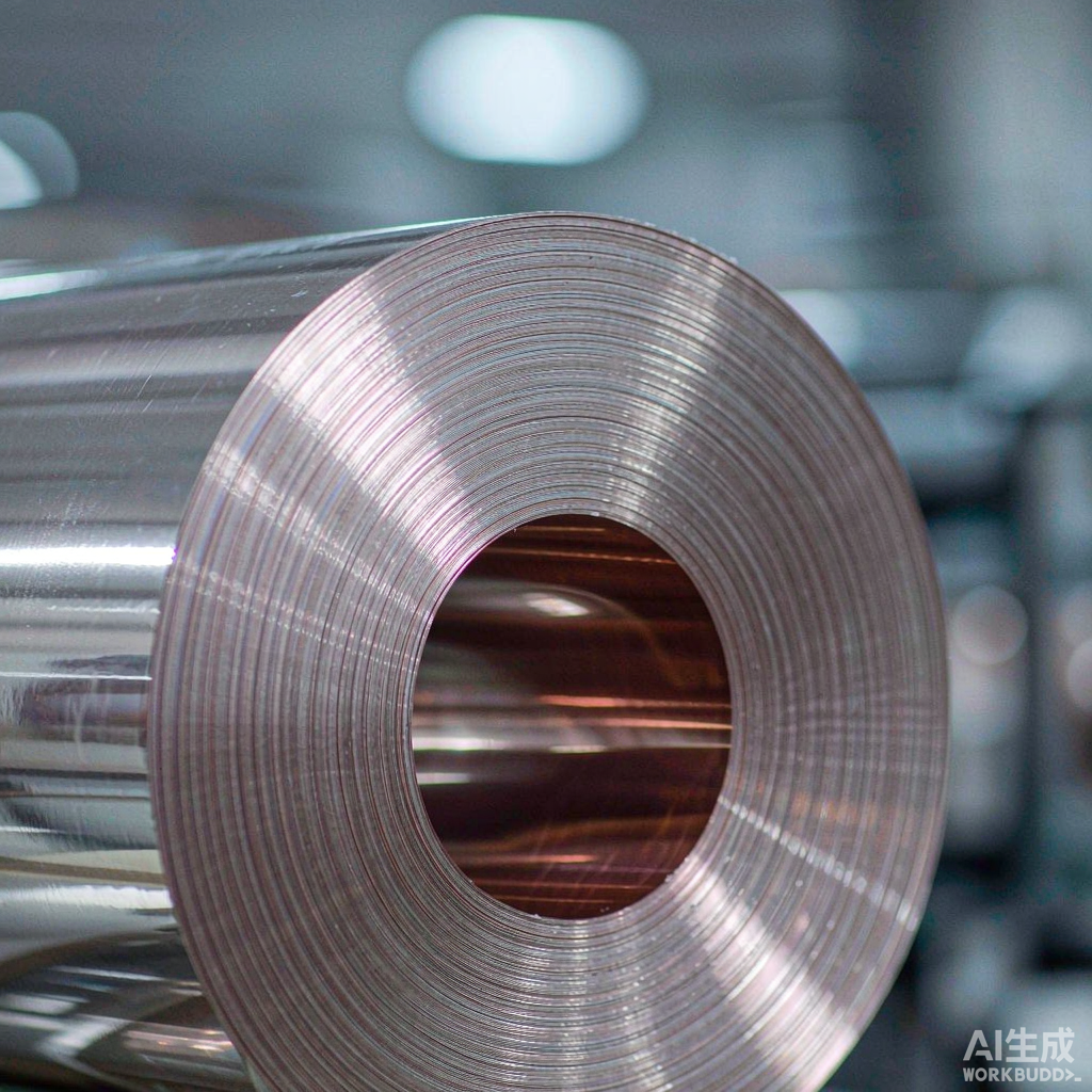 Close-up of an electronic-grade copper foil roll used in copper clad laminate